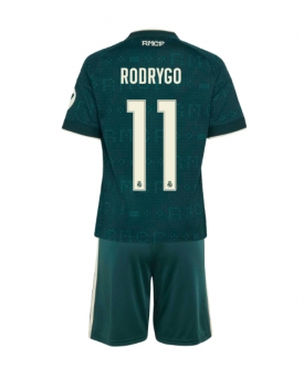 Billige Fotballdrakt Real Madrid Rodrygo Goes #11 Replika Bortedraktsett Barn 2026-27 Kortermet (med bukser)